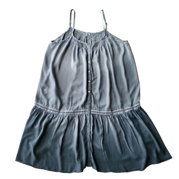 Island Planet Ombre Grey Soft Loose Fitting Dress Spaghetti Straps Size S/M - Picture 6 of 13